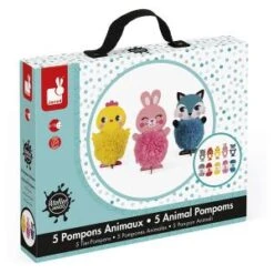 Janod Kit Créatif : Pompons Animaux Tout Mignons