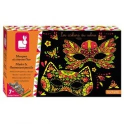 Janod Kit Créatif Masques Et Crayons Fluo