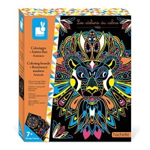 Janod Coloriages + Feutres Fluo Animaux 1 Janod Coloriages + Feutres Fluo Animaux