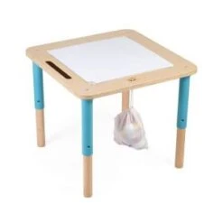 Janod Table D'Activités Évolutive En Bois - 5 Activités Premier Âge - Plateau à Dessin Magnétique - Avec Sac De Rangement Accrochable - Dès 18 Mois, J08041