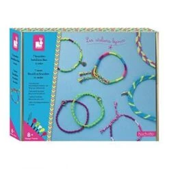 Janod Coffret 7 Bracelets Brésiliens Fluo à Créer - Les Ateliers Bijoux - Kit Loisir Créatif Enfant - Apprentissage Motricité Fine Et Créativité - Dès 8 Ans, J07929