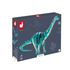 Janod Gamme Dino - Puzzle Volume Diplodocus - 42 Pièces - Jeu De Construction - Développe La Concentration - Jouet En Carton F