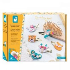 Janod Atelier Bijoux : 6 Barrettes Animaux Pailletés à Créer