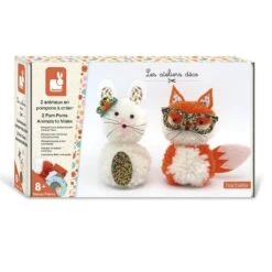 Janod Kit Créatif : Pompons 2 Petits Animaux